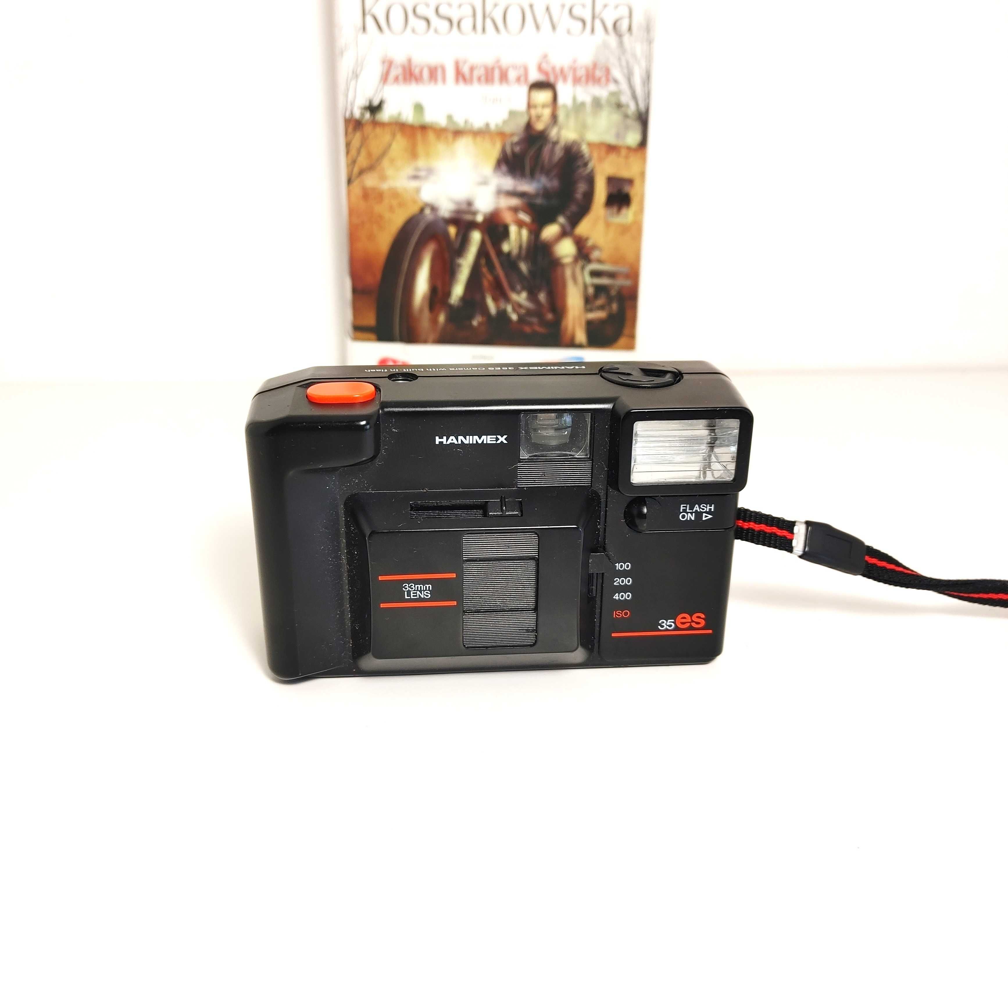 Designerski kompaktowy aparat analogowy HANIMEX 35es lata 80 te XX w