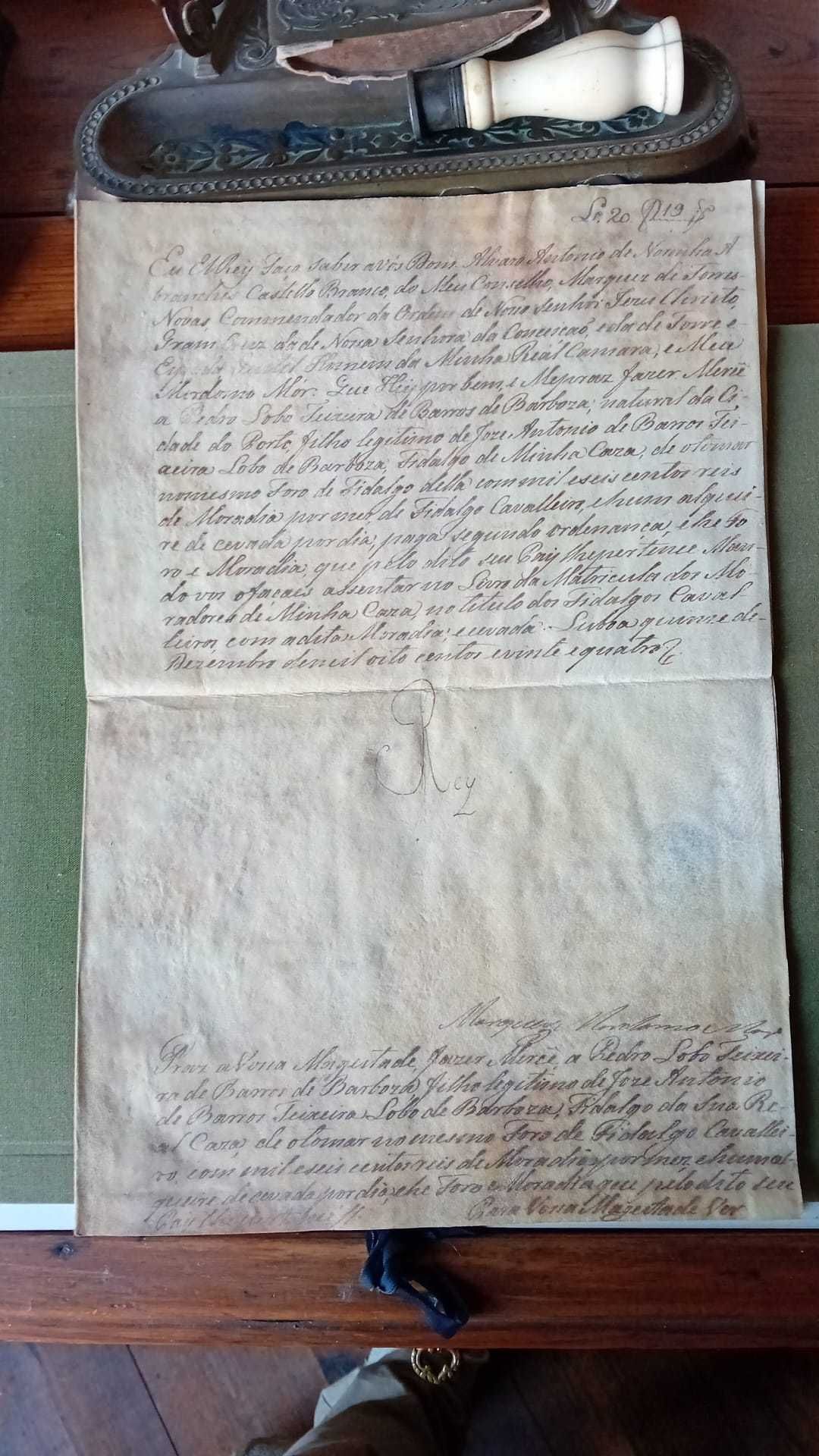 Carta patente real, com assnatura do rei D. João VI 1824