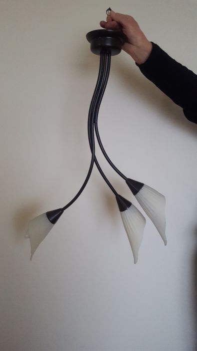 Lampa żyrandol szkło+metal