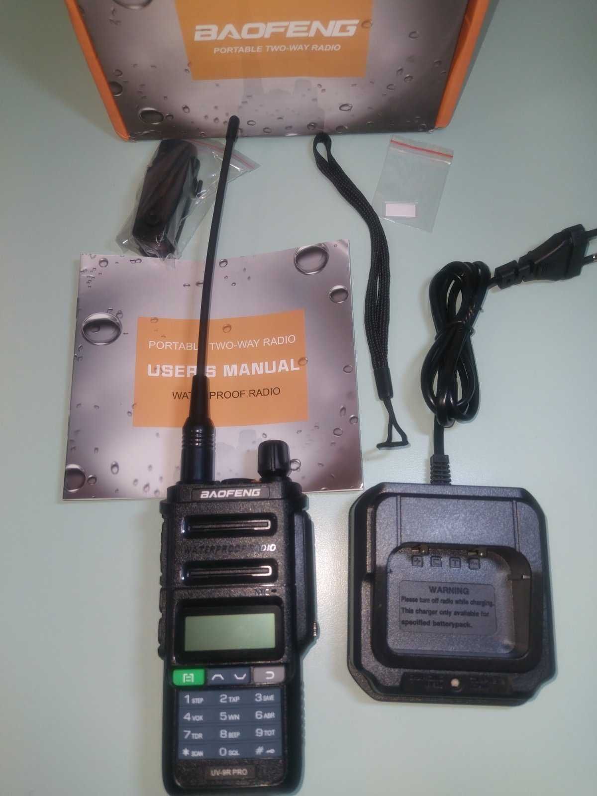 NOWY Radiotelefon BAOFENG UV-9R PRO V1 IP68 Skaner Służb Zaprog