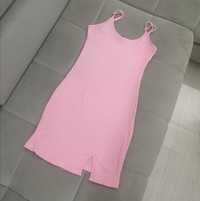 Różowa sukienka, sukienka mini, sukienka mini obcisla