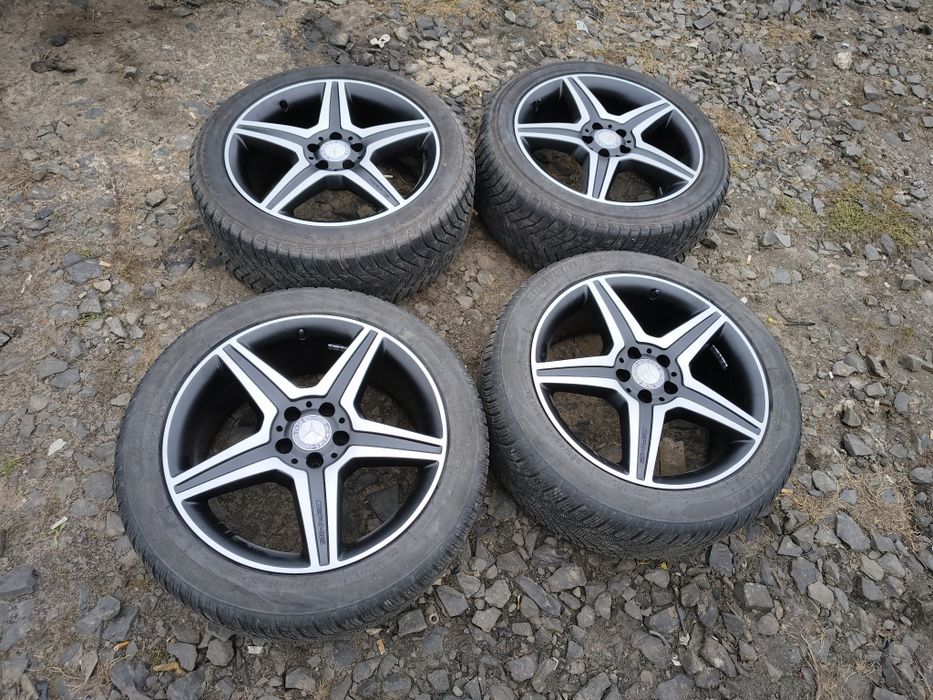 Диски з резиною 255 45 19 R19 mercedes AMG оригінал комплект зима5х112
