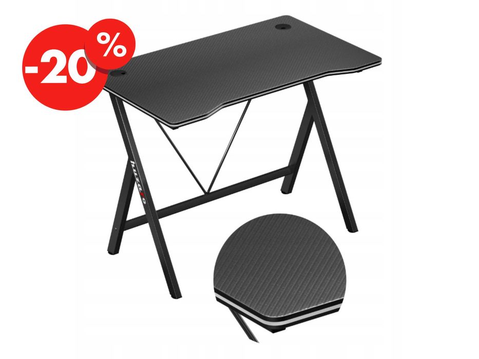 Małe Biurko Gamingowe Dla Gracza Czarne Młodzieżowe Do Nauki - OKAZJA