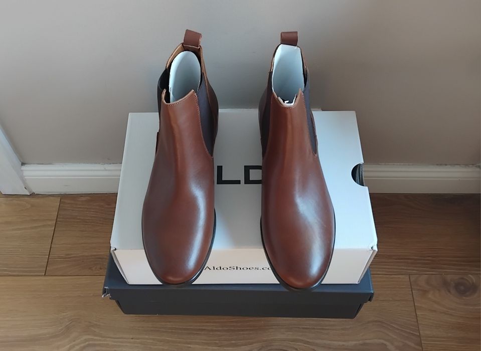 -60% Botki Aldo. R. 38. W. 24,5 cm. Skóra naturalna.