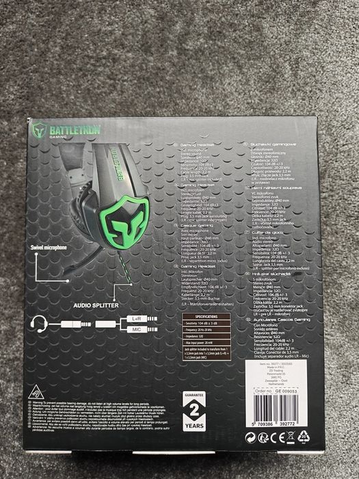 Słuchawki gamingowe battletron z mikrofonem