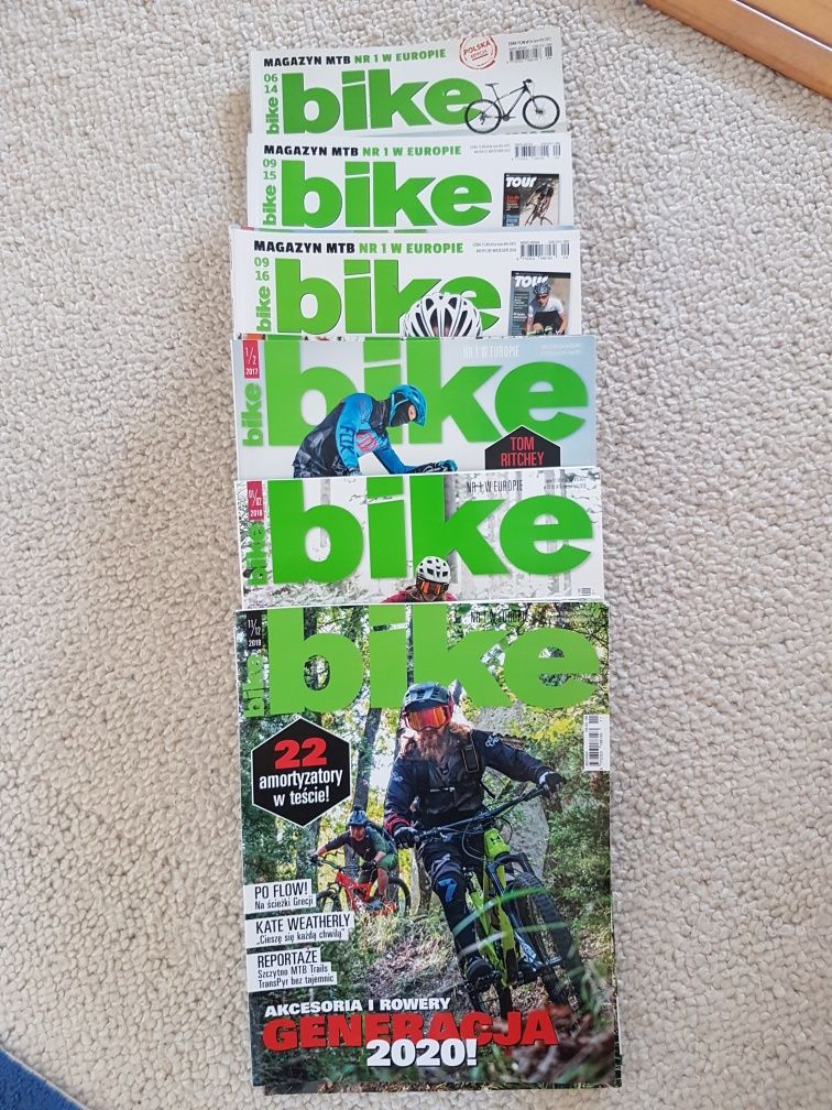 Kolekcjonerskie  czasopisma Bike rocznik 2014 do2019