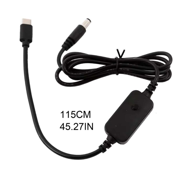 Кабель конвертер TypeC to DC 5.5x2.1mm PD 5V 9V 12V 12V 20V 3A
