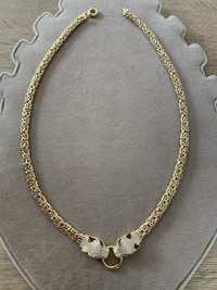 złoty łańcuszek kolia królewska z panterami złoto 14k 585
