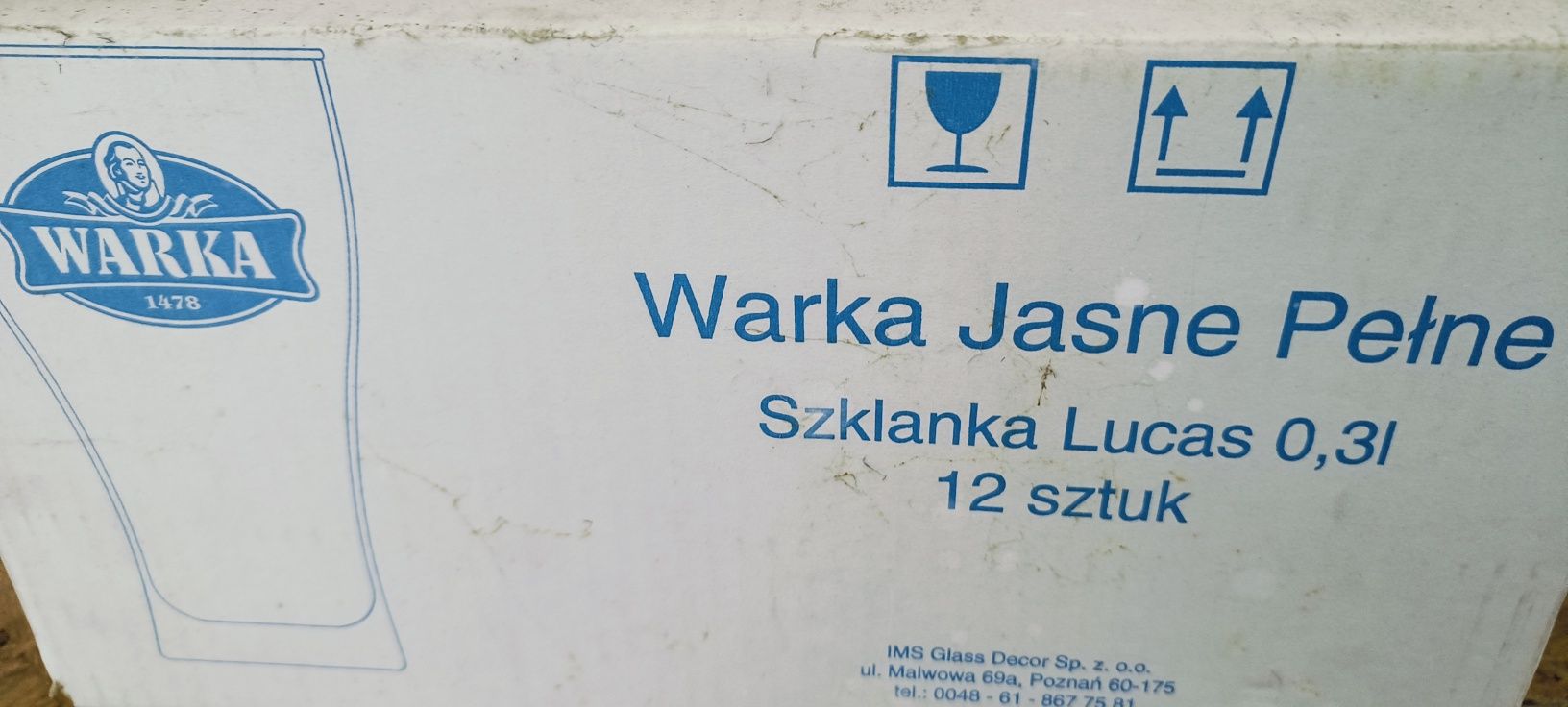 Kufel szklanka Warka jasne pełne 500ml 0.5l 12 szt