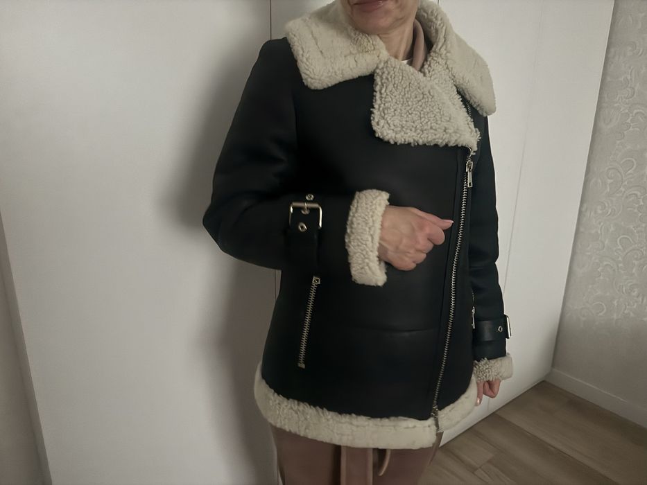 Дубленка натуральная овчина zara