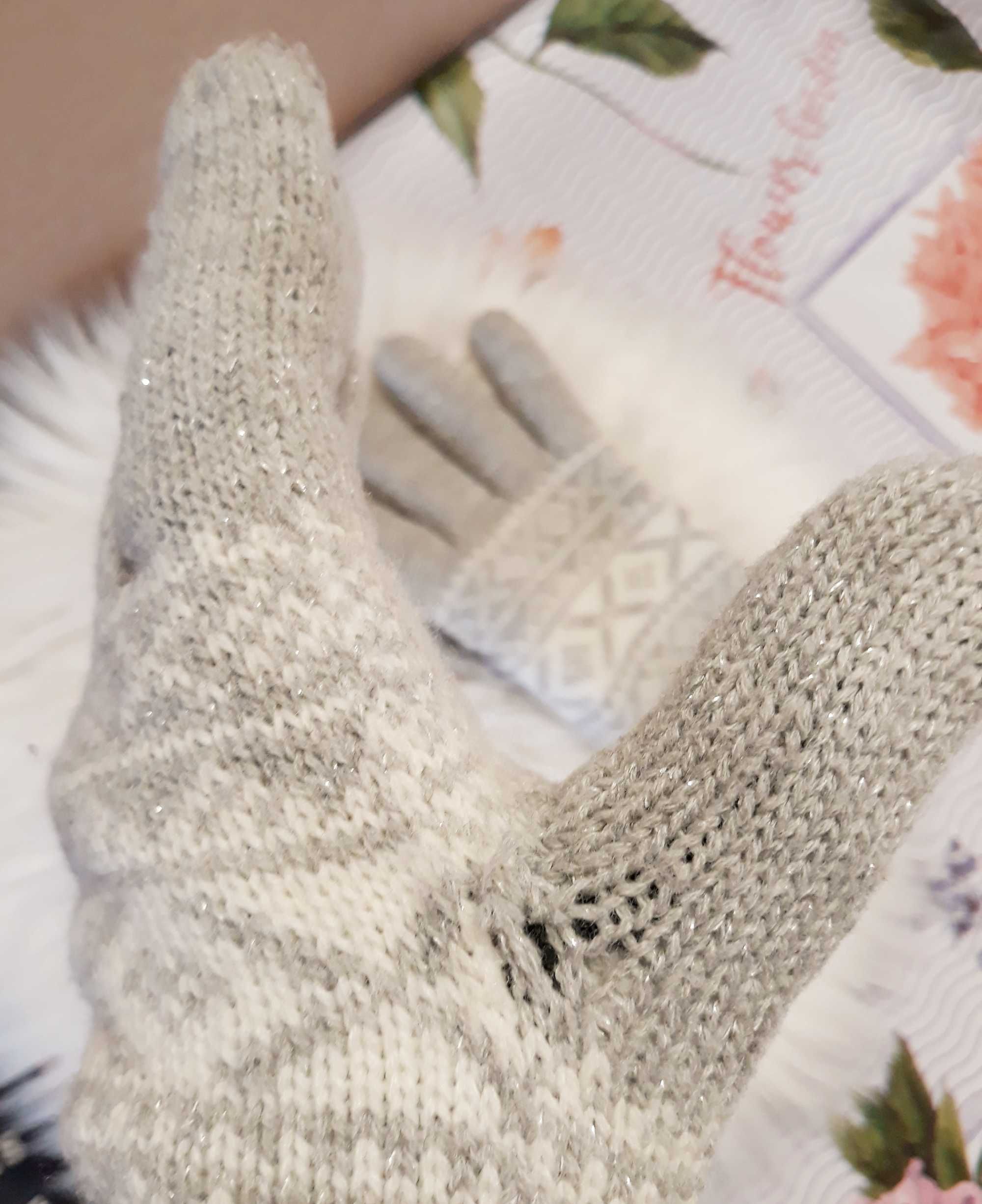 Rękawiczki damskie ocieplane  polarowe