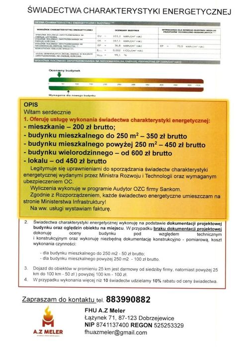 Świadectwo charakterystyki energetycznej