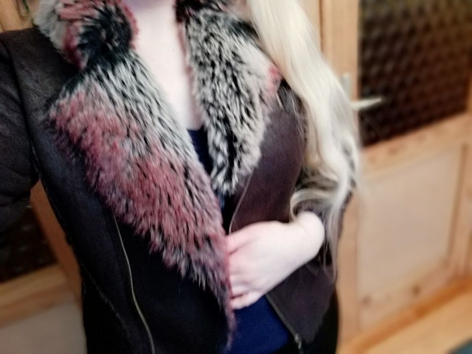 Kożuszek ramoneska brązowy S/M