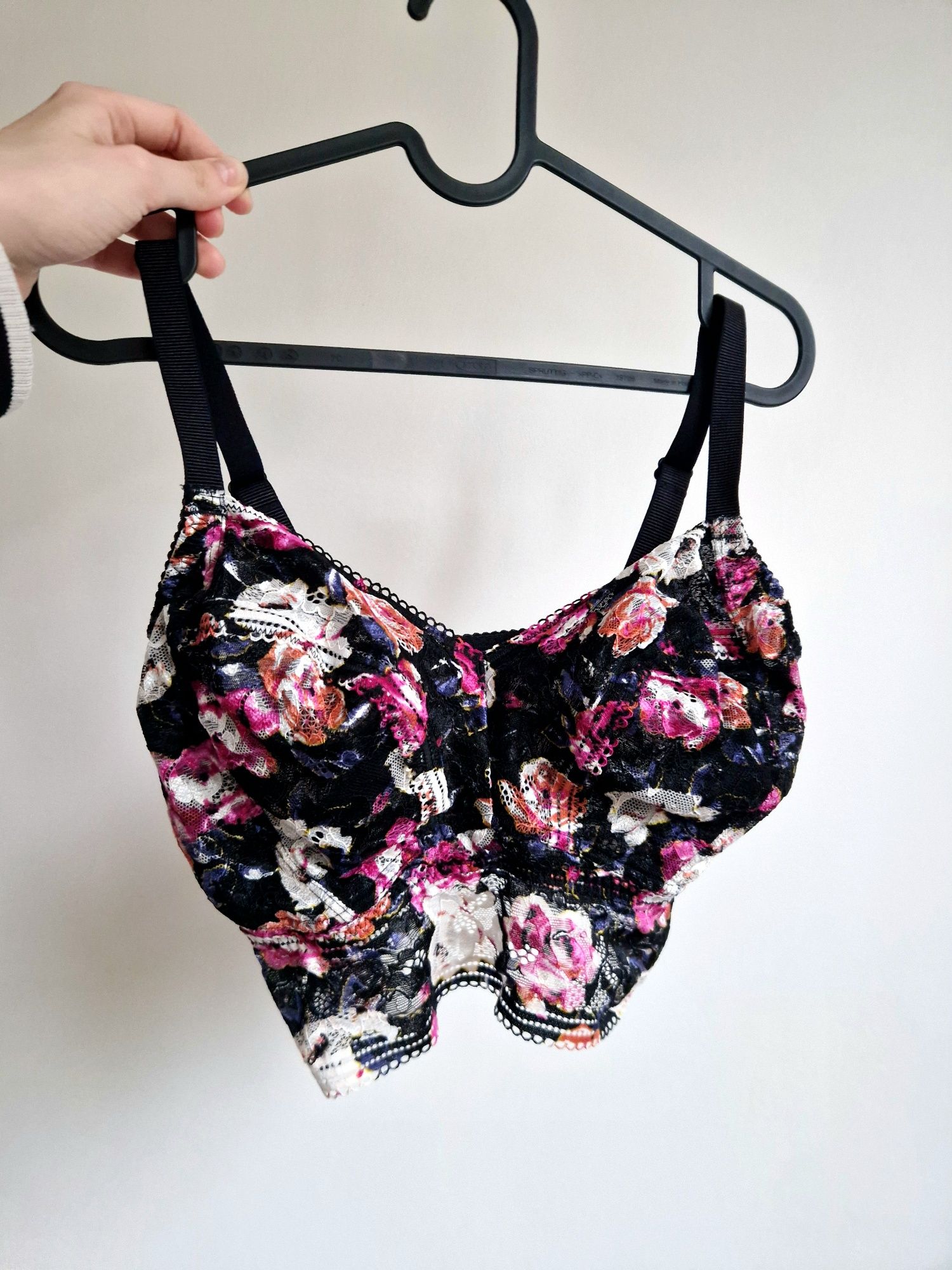 Koronkowy biustonosz / braletka / top w kwiaty, m&s, marks&Spencer, ro