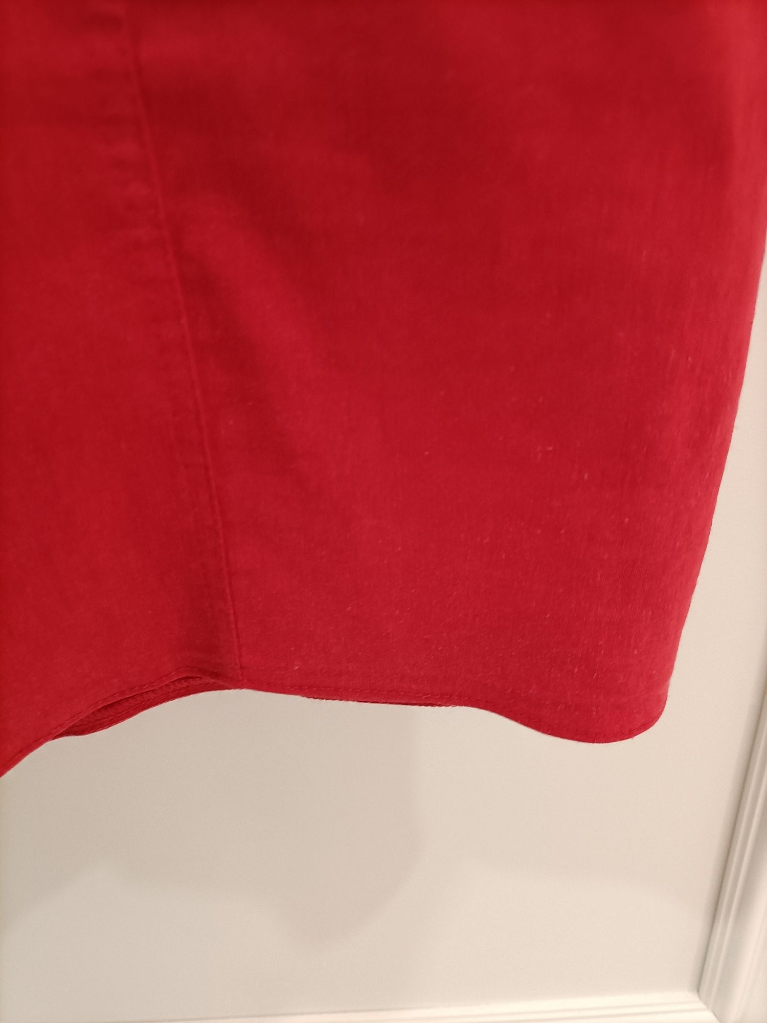Spódnica prosta czerwona elegancka bawełna XL