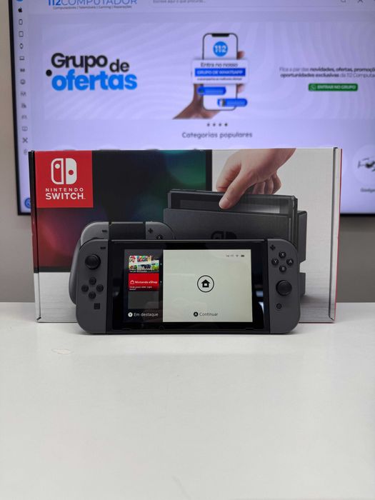 Nintendo Switch Cinza Caixa Original + Acessórios - Loja Ovar