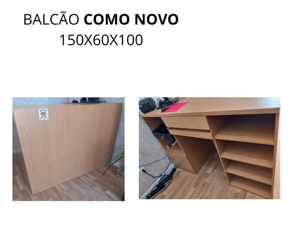 balcao  e estantes de loja