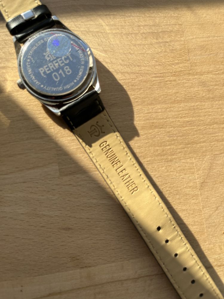 Perfect zegarek męski czarny pasek nowy