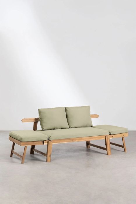 Sofá de jardim 3 lugares madeira