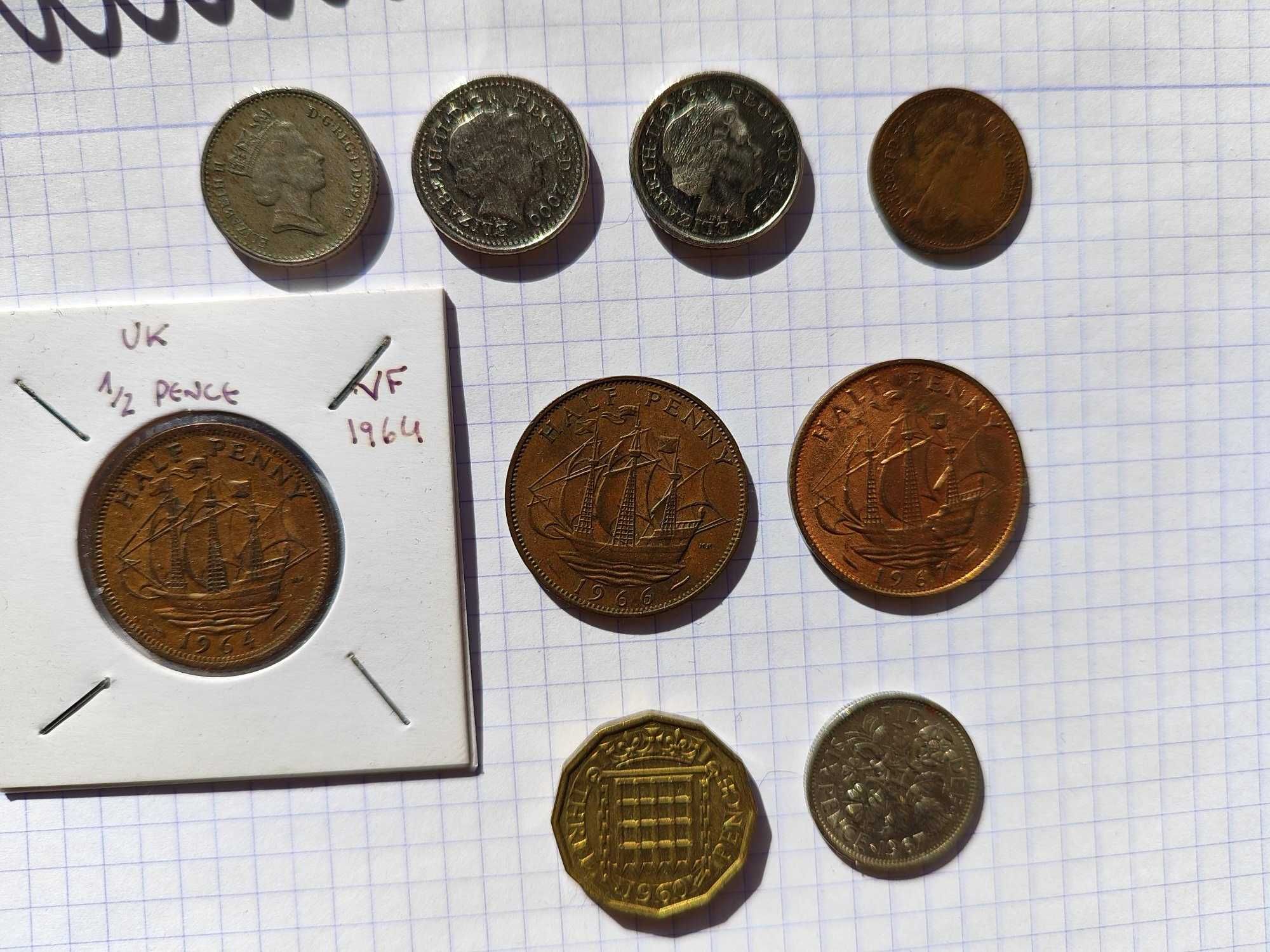 Lote de 39 moedas do Reino Unido (libras) , todas diferentes.