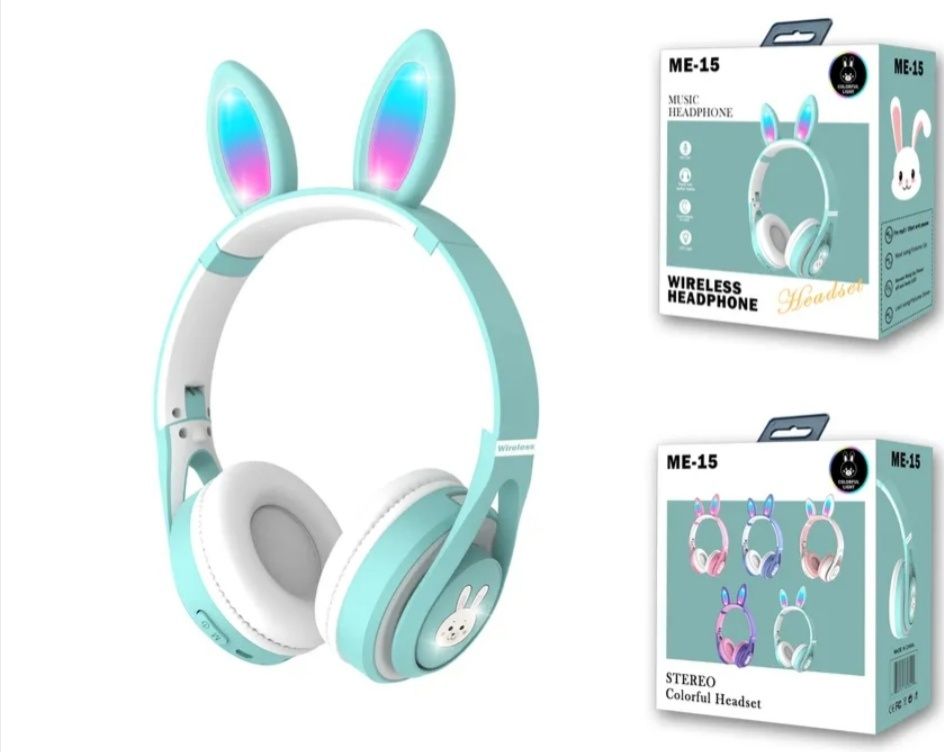 Бездротові навушники Bluetooth з вушками кролика з LED підсвічуванням