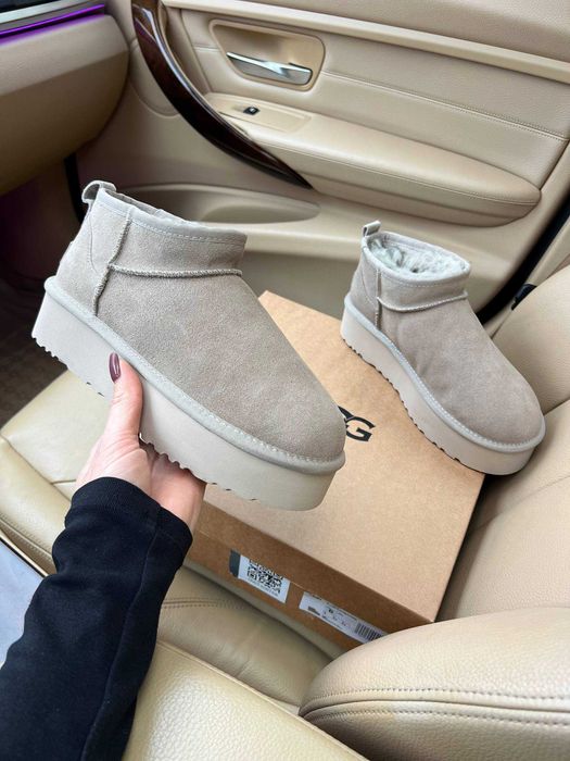 Женские сапоги UGG Classic Ultra Mini Platform Light Grey 36-41 Купить