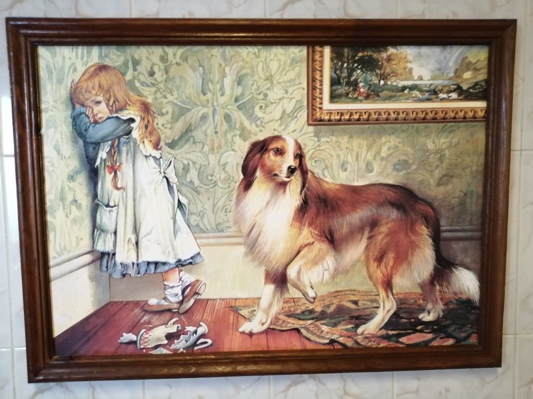 Quadro menina com cão