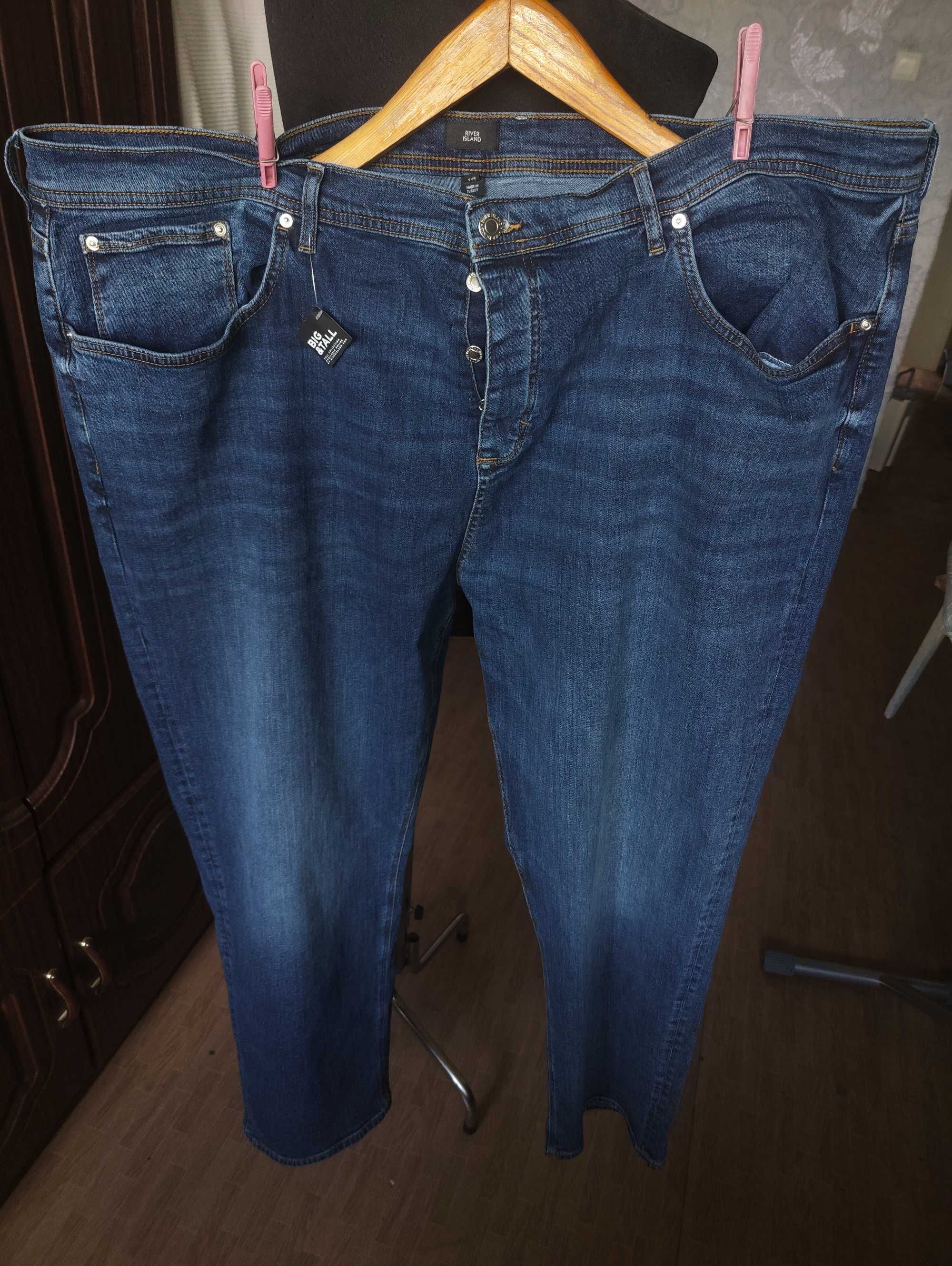 Джинсы River Island jeans United Kingdom W48 stretch mid blue.