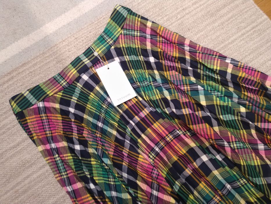 Tatuum/nowa spódnica/plisowana/kratka/kolorowa/roz xs/34