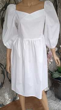 Mimi sukienka biała na lato bufiaste rękawy