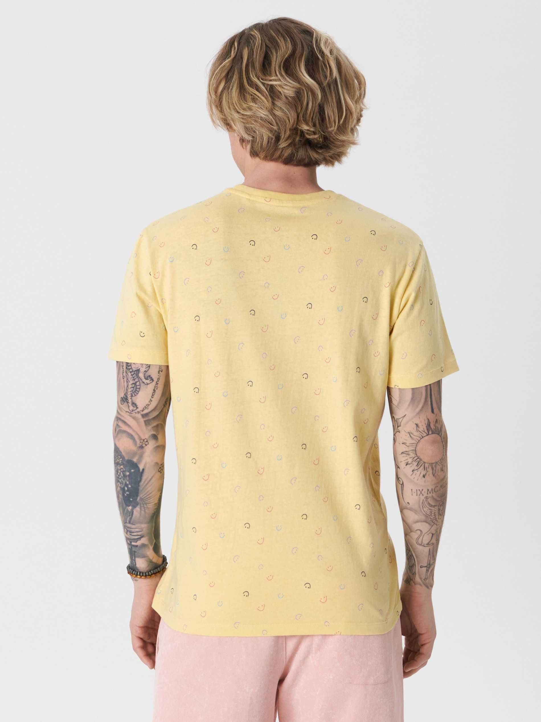 żółty t-shirt męski Sinsay