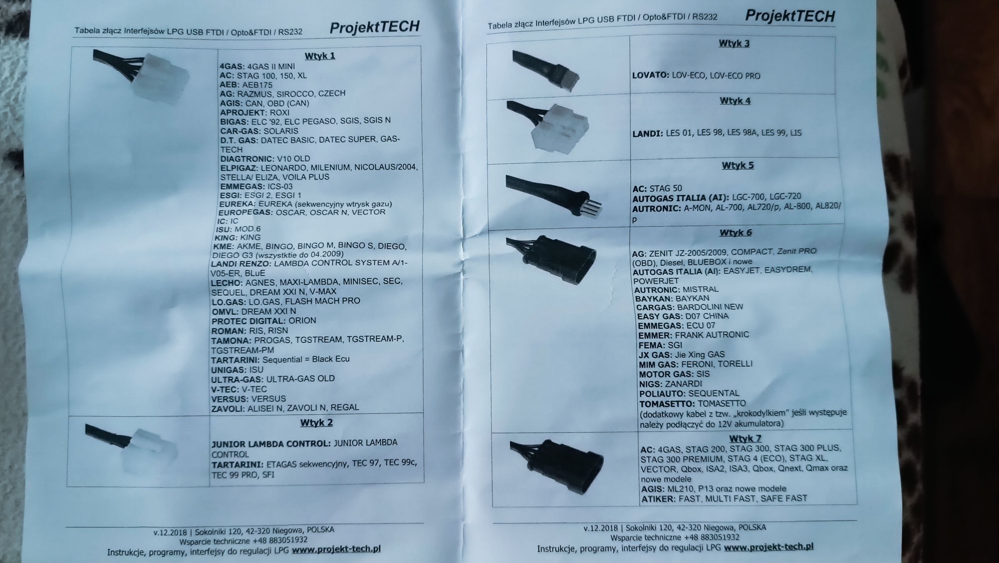 Kabel LPG ProjektTECH diagnostyka