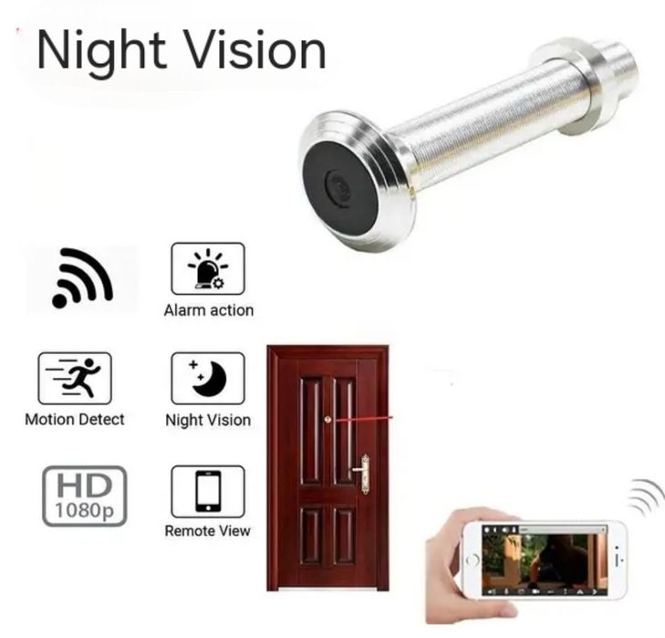 Wi-Fi видеоглазок инфракрасная P2P камера День Ночь