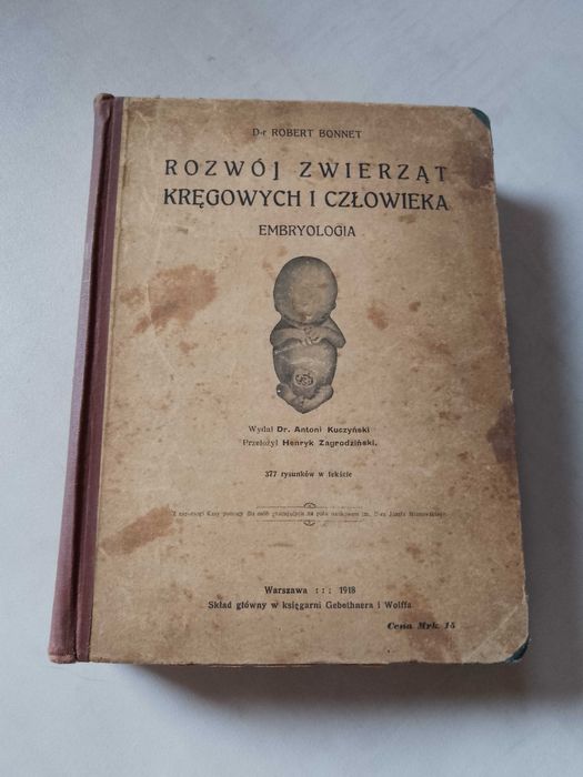 Dr Robert Bonnet "Rozwój zwierząt kręgowych i człowieka" 1918