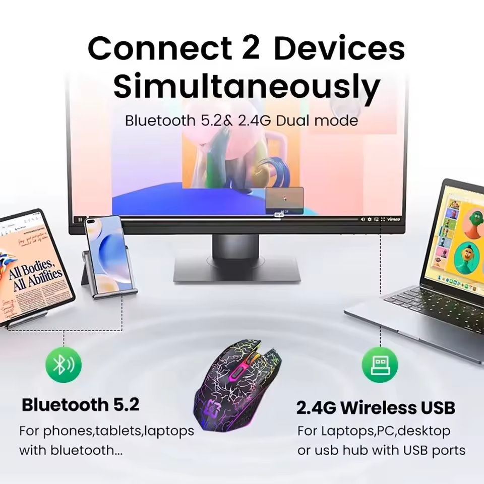 Mysz Bluetooth/USB z wbudowaną baterią