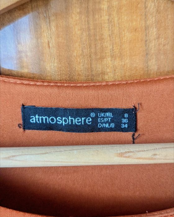 Okazja! Atmosphere r.S ruda cudna sukienka mini, litera A, lata '70 !!