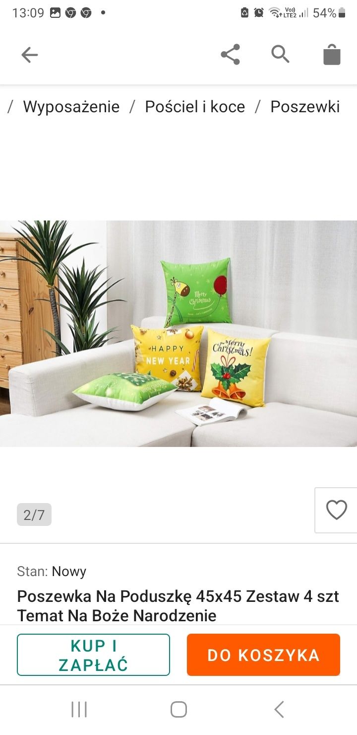 Poszewka Na Poduszkę 45x45 Zestaw 4 szt Temat Na Boże Narodzenie