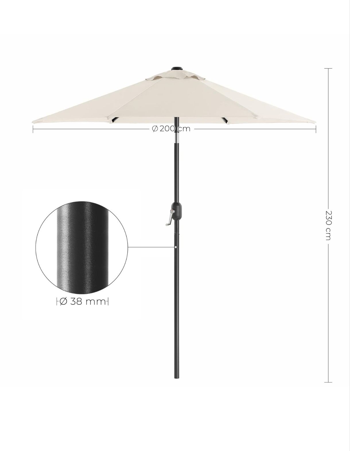 Nowy parasol ogrodowy