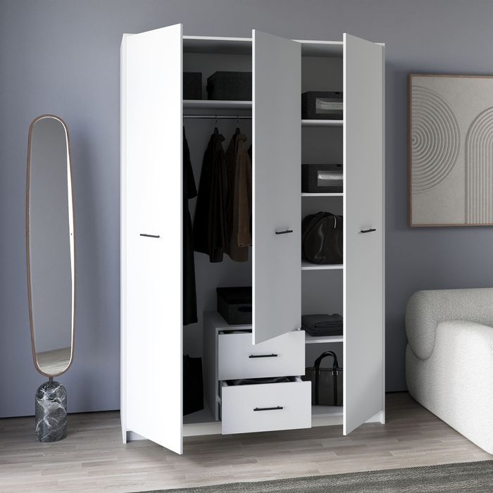 Шафа, шафа з шухлядами з поличками і штангою, шафа для одягу