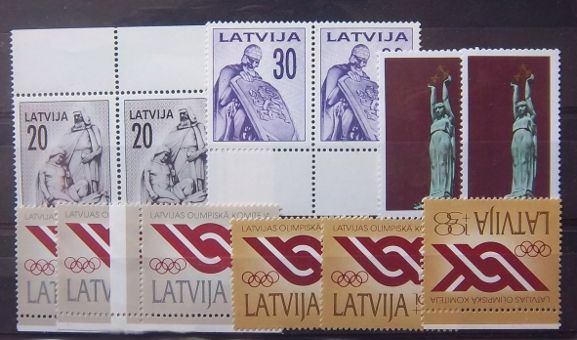 znaczki łotewskie zestaw