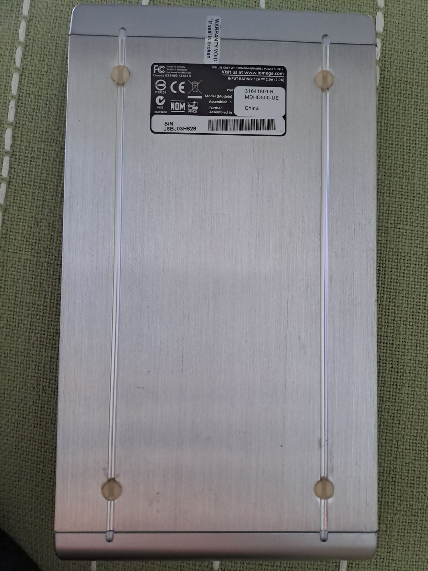 Vendo disco externo iomega 3.5" 500GB