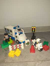 Lego Duplo 5680 POLICJA wóz policyny plus 5679 policjant na motorze