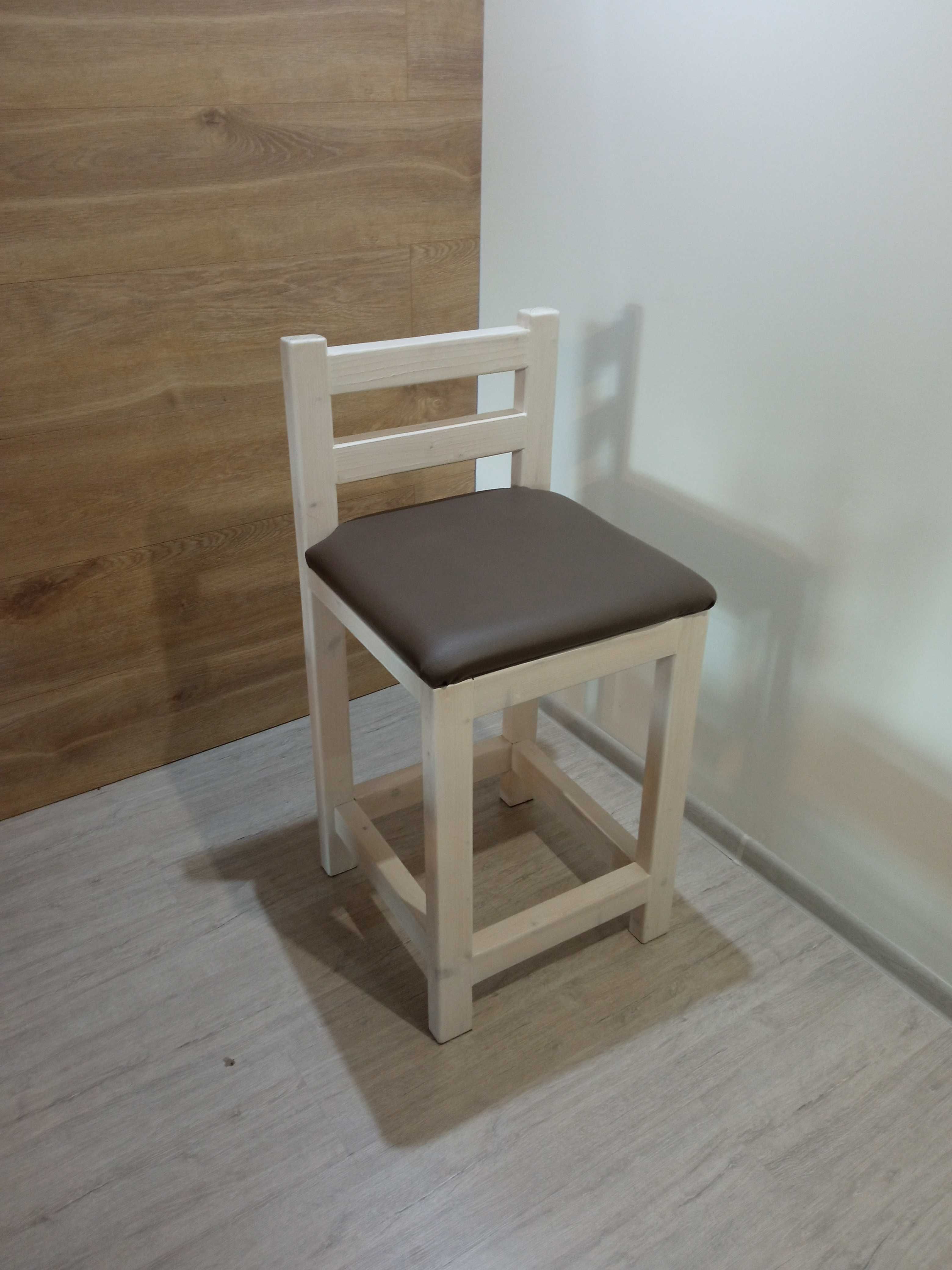 Krzesła kuchenne barowe, wysokie, hokery, drewniane 6 sztuk