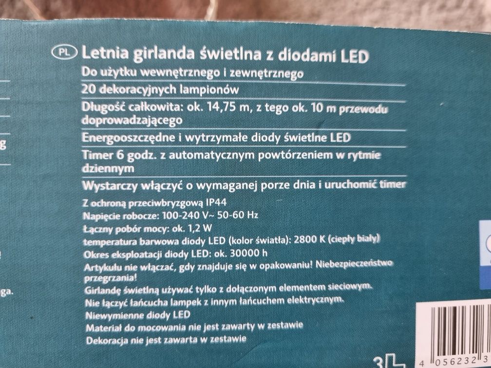 Girlanda lampki led na balkon taras balkonowe