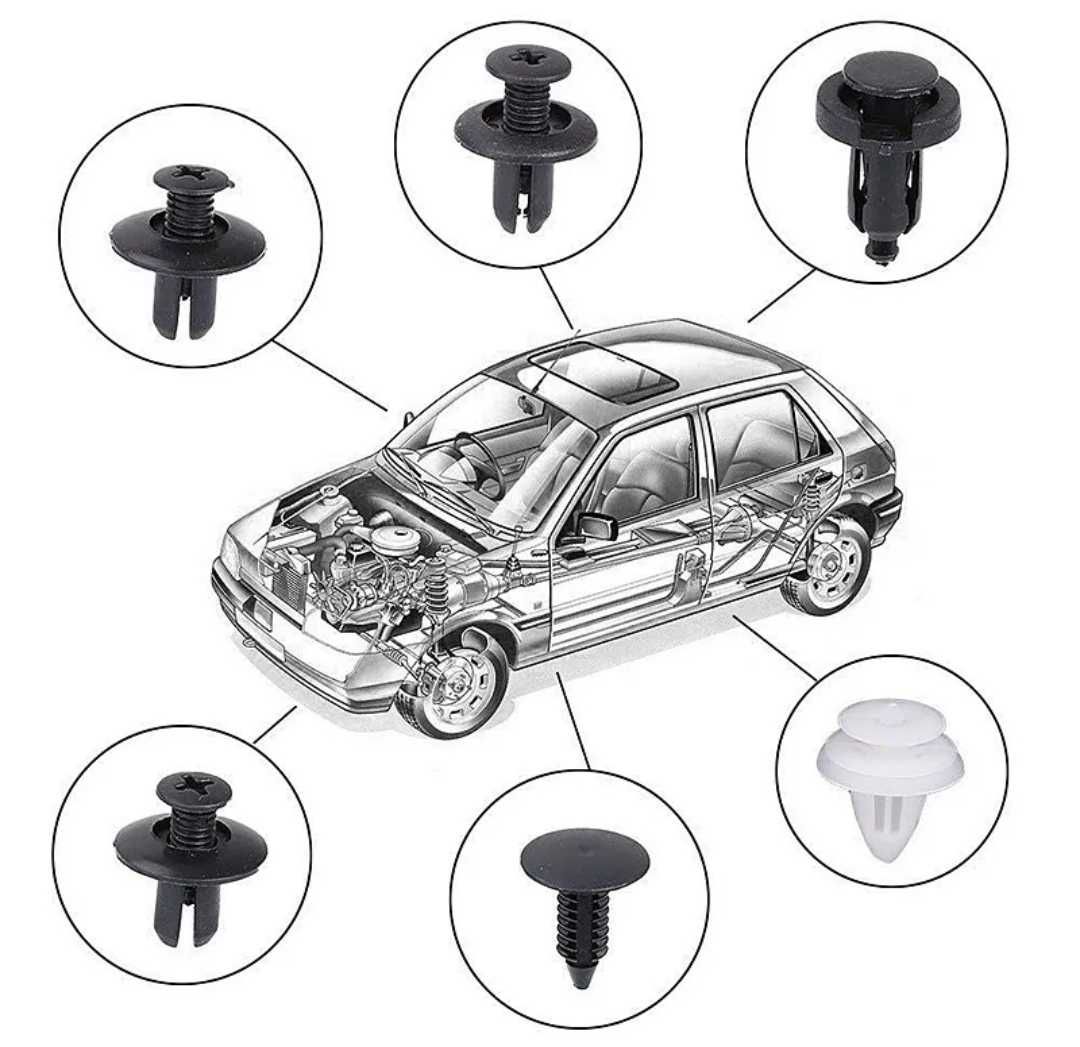 Conjunto de clipes / rebites de fixação de carro