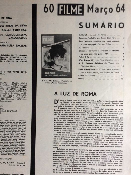 Filme, Revista Mensal de Cinema, Março de 1964