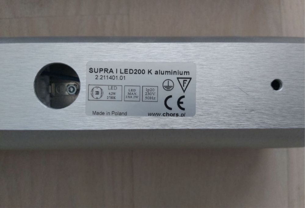 Kinkiet lampa Chors Supra LED 200 K aluminium