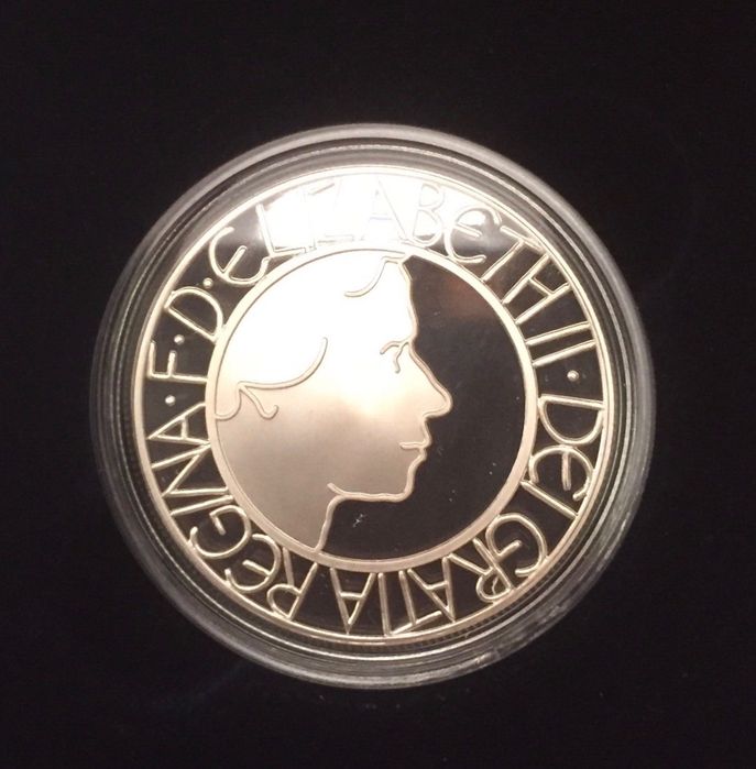 Moeda 5 pounds prata proof - Coroação Elizabeth II - UK - 2003