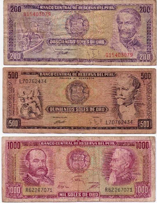 Soles z Peru banknoty