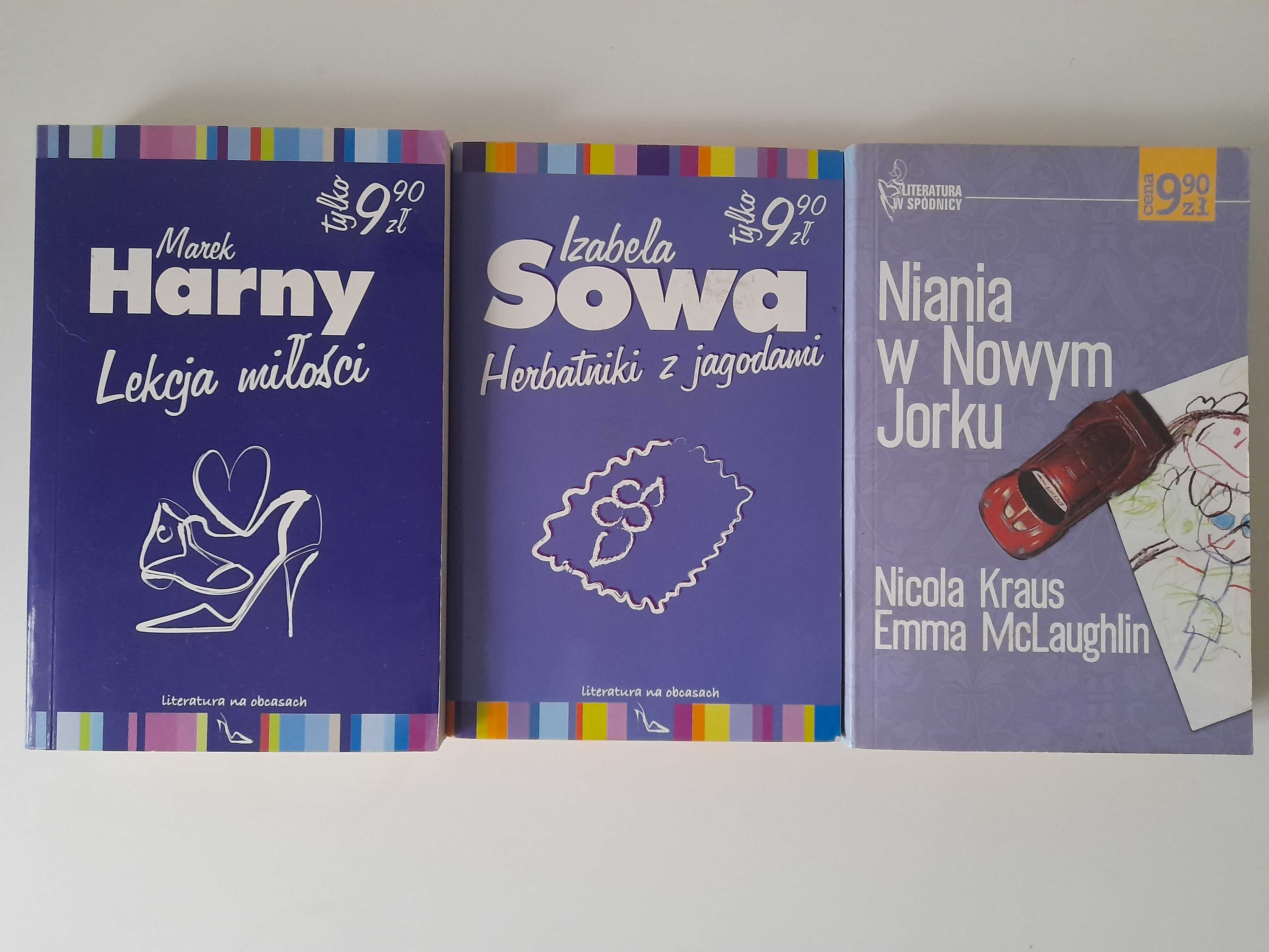 Literatura obyczajowa 3 książki Harny, Sowa, Kraus, McLaughlin